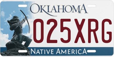 OK license plate 025XRG