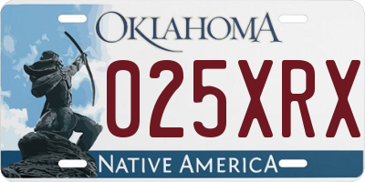 OK license plate 025XRX