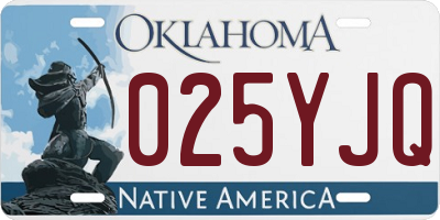 OK license plate 025YJQ