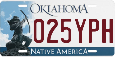 OK license plate 025YPH