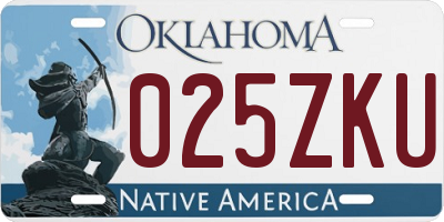 OK license plate 025ZKU
