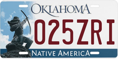 OK license plate 025ZRI
