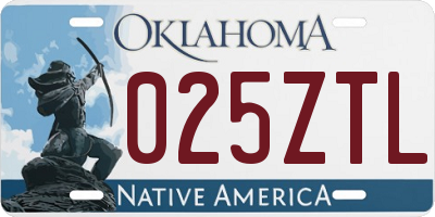 OK license plate 025ZTL
