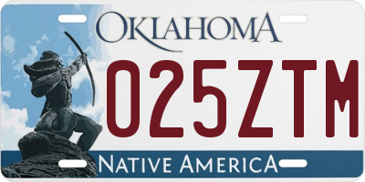 OK license plate 025ZTM