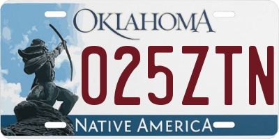 OK license plate 025ZTN