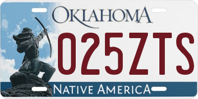 OK license plate 025ZTS