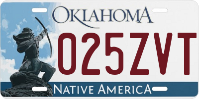 OK license plate 025ZVT