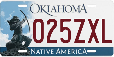 OK license plate 025ZXL