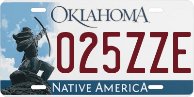 OK license plate 025ZZE