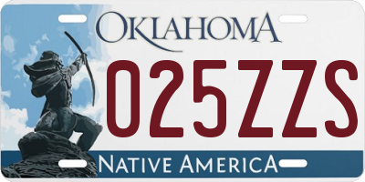 OK license plate 025ZZS