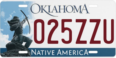 OK license plate 025ZZU