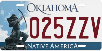 OK license plate 025ZZV