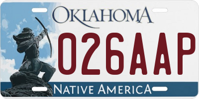 OK license plate 026AAP