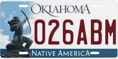 OK license plate 026ABM