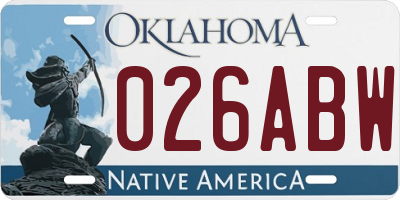 OK license plate 026ABW