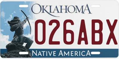 OK license plate 026ABX