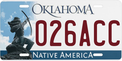 OK license plate 026ACC