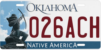 OK license plate 026ACH