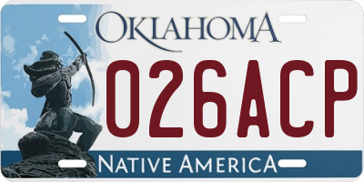 OK license plate 026ACP