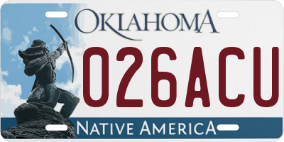OK license plate 026ACU