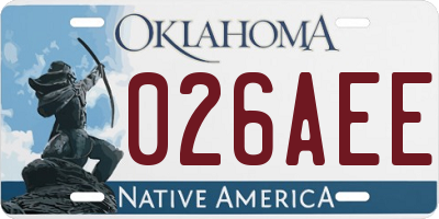 OK license plate 026AEE