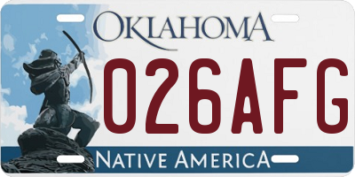 OK license plate 026AFG