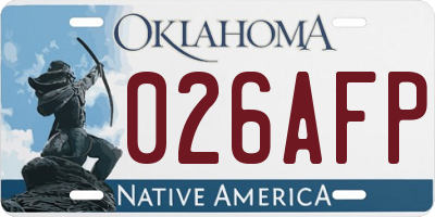 OK license plate 026AFP