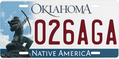 OK license plate 026AGA