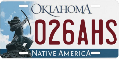 OK license plate 026AHS