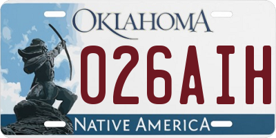 OK license plate 026AIH