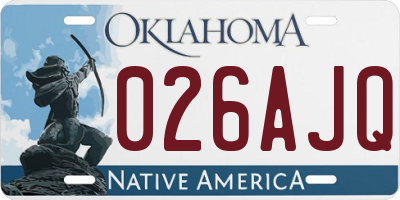 OK license plate 026AJQ