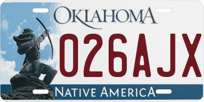 OK license plate 026AJX