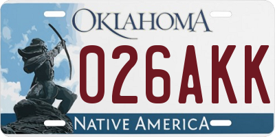 OK license plate 026AKK
