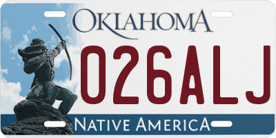 OK license plate 026ALJ