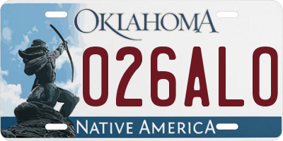 OK license plate 026ALO