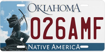 OK license plate 026AMF