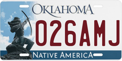 OK license plate 026AMJ