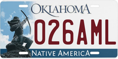 OK license plate 026AML