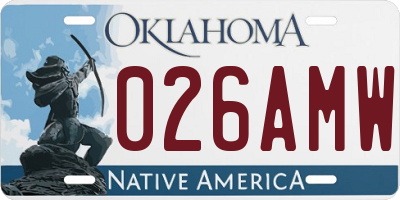 OK license plate 026AMW