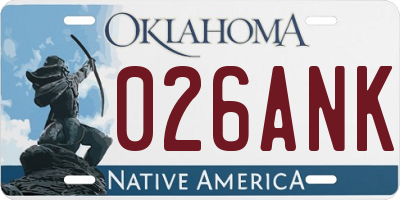 OK license plate 026ANK