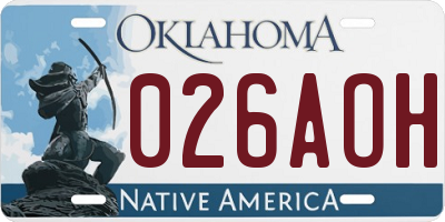 OK license plate 026AOH