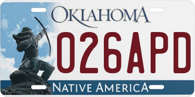 OK license plate 026APD