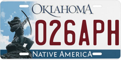 OK license plate 026APH