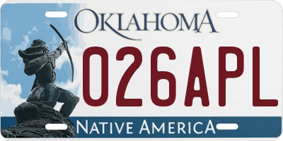 OK license plate 026APL