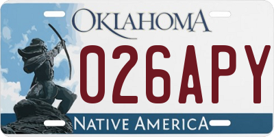 OK license plate 026APY