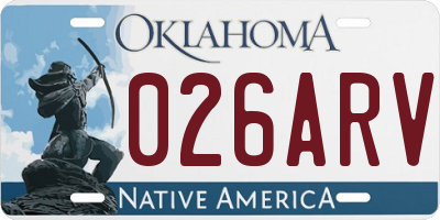 OK license plate 026ARV