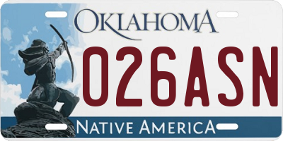 OK license plate 026ASN