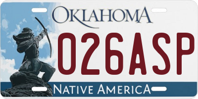 OK license plate 026ASP
