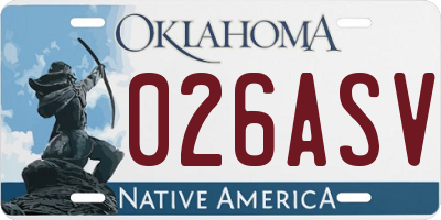 OK license plate 026ASV