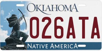 OK license plate 026ATA